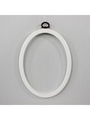 Telaio da ricamo ovale in plastica DMC 17x13 cm col. Bianco