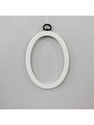 Telaio da ricamo ovale in plastica DMC 13x10 cm col. Bianco