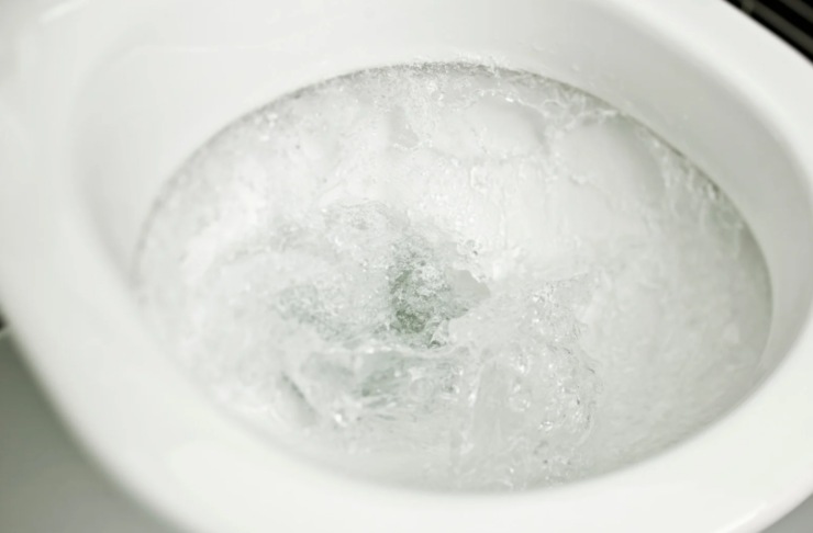 wc aperto che scarica