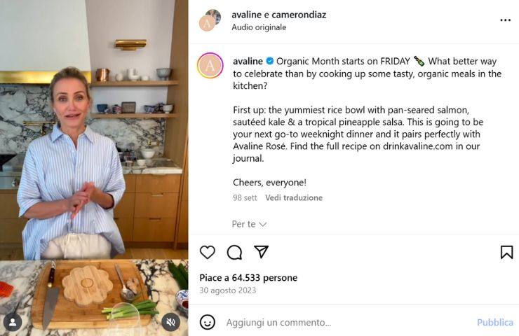 cameron diaz nella sua cucina