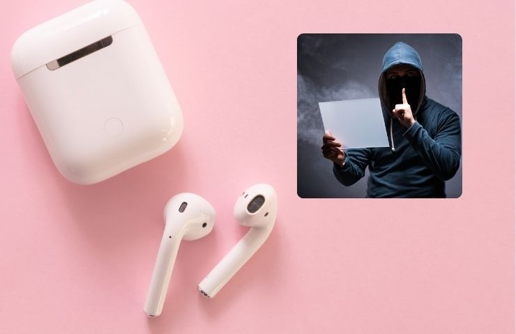 cuffie airpods e un hacker