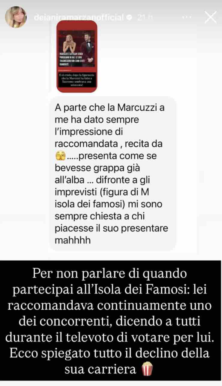 screenshot Deianira marzano contro alessia Marcuzzi